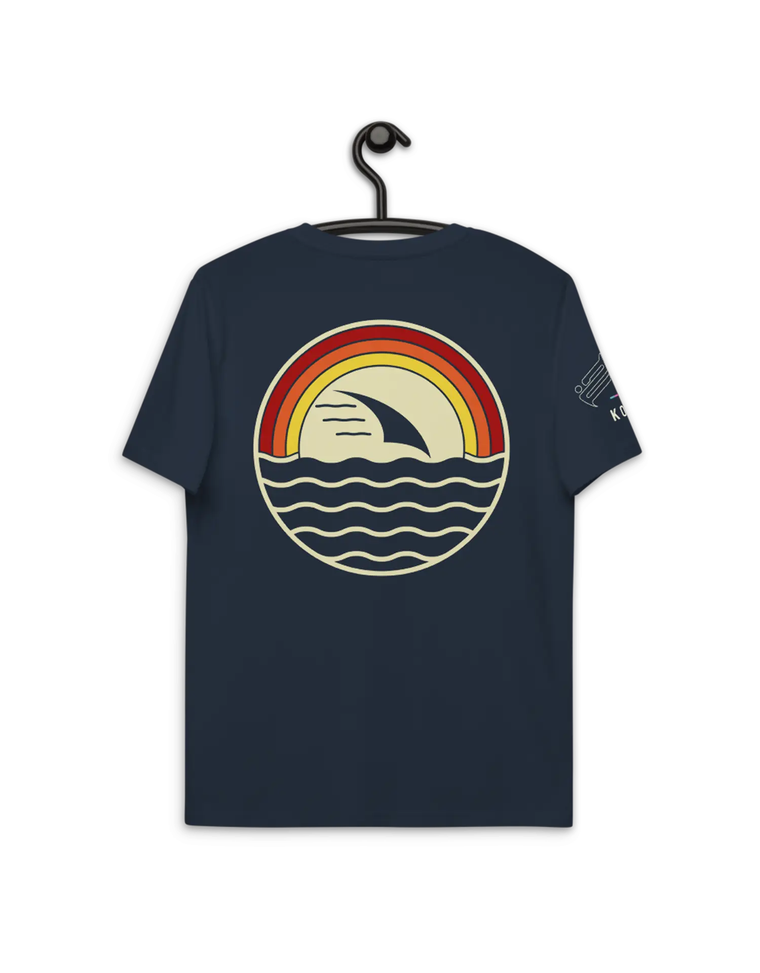 Windsurfer Sunset French Navy Premium Organic Cotton Eco-friendly T-Shirt by KOAV