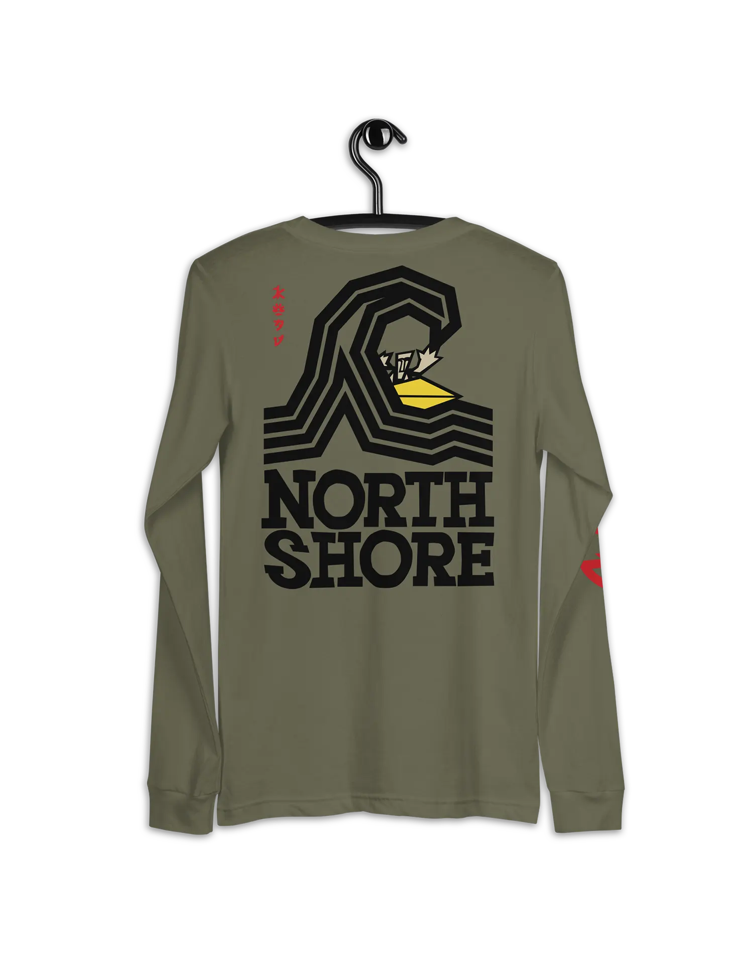 North Shore Surf Military Green Premium Long Sleeve Tee by KOAV