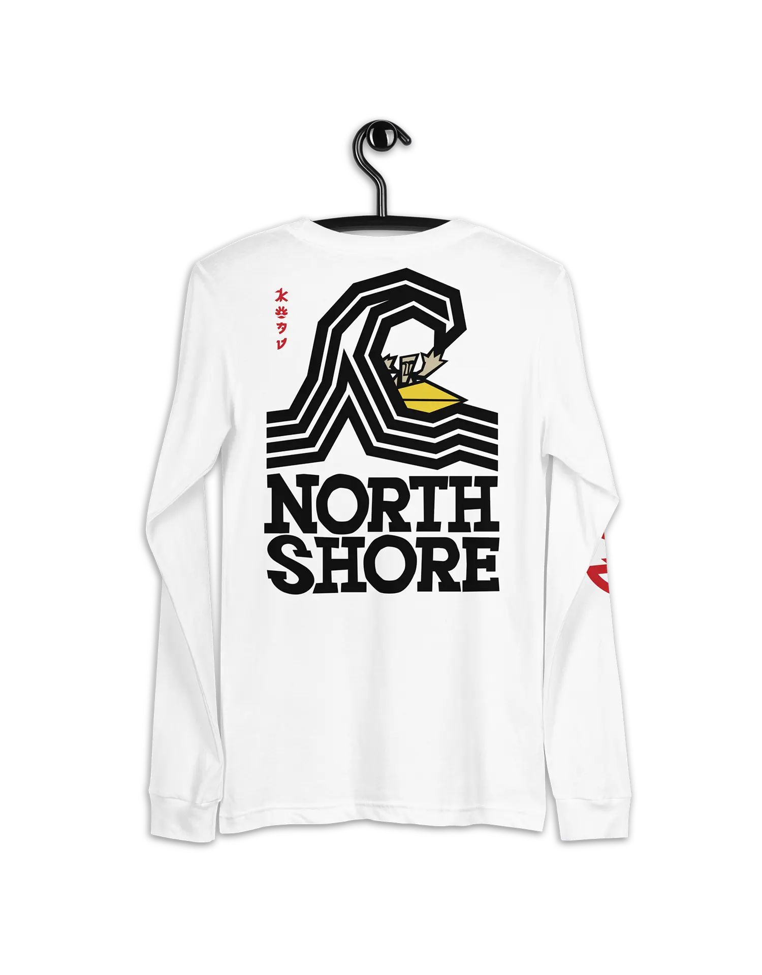 North Shore Surf White Premium Long Sleeve Tee by KOAV