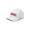 Red and White KOAV Retro Badge on a White Trucker Cap by KOAV