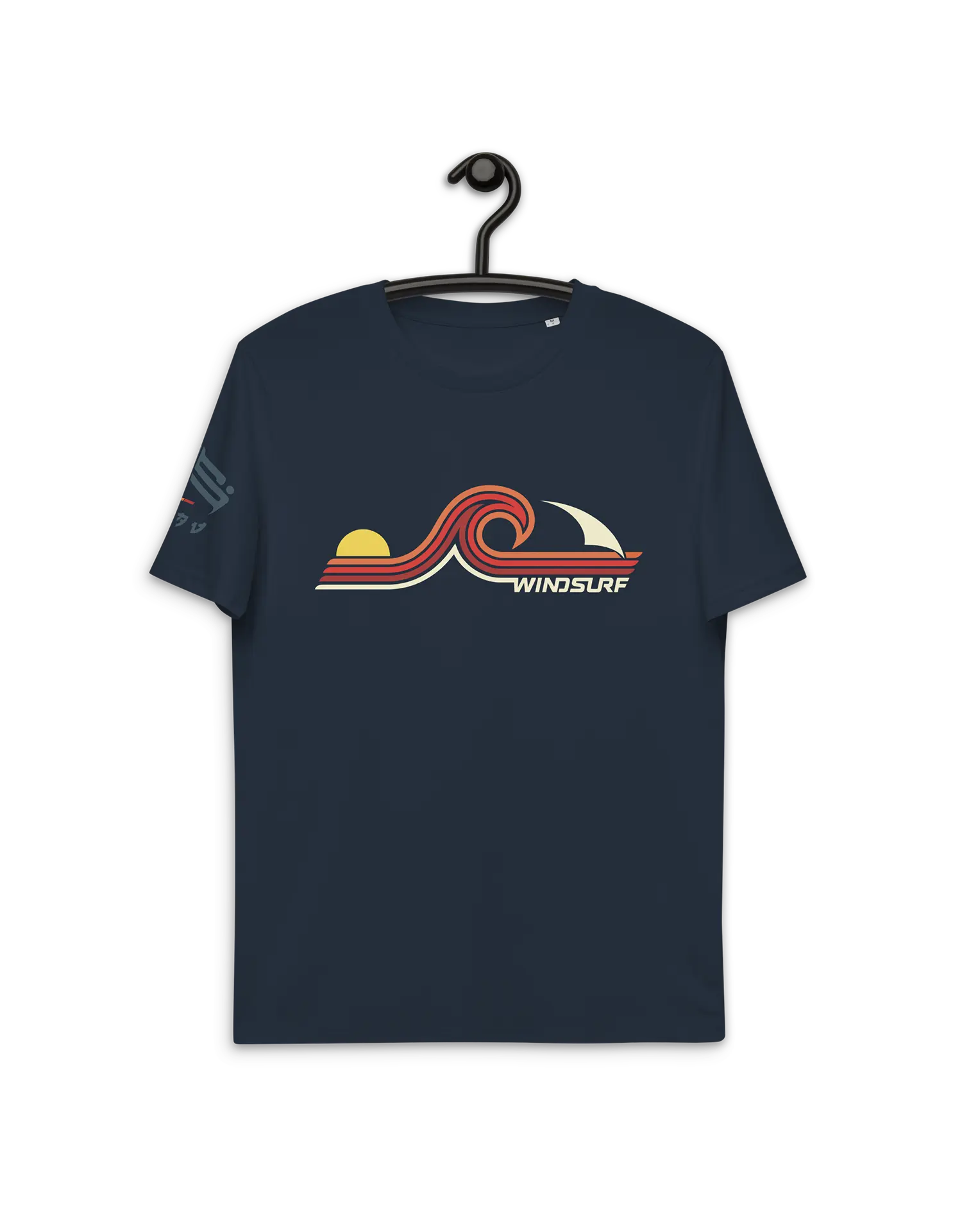 Windsurf Wave French Navy Premium Organic Cotton Eco-friendly T-Shirt by KOAV