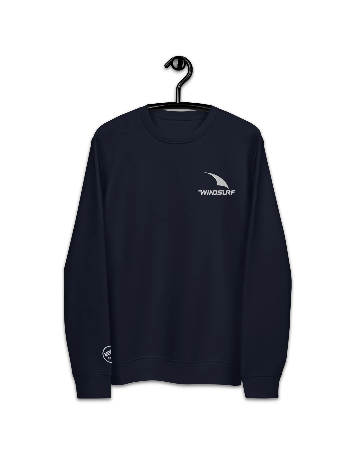 Windsurf Logo Embroidered French Navy Premium Organic Cotton Eco-friendly Sweater by KOAV