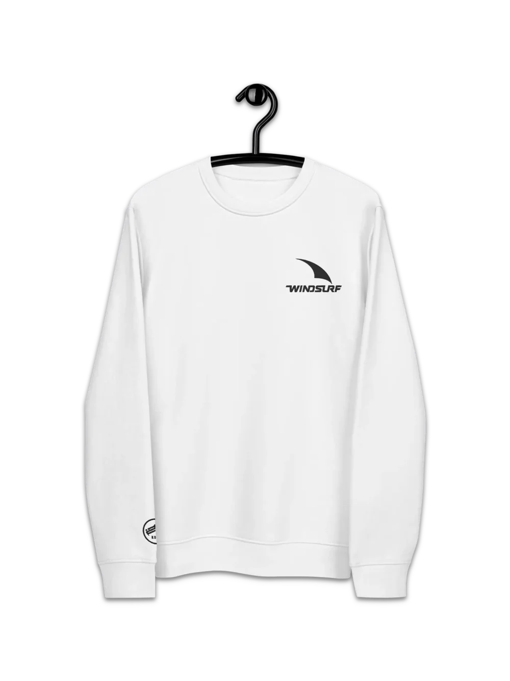 Windsurf Logo Embroidered White Premium Organic Cotton Eco-friendly Sweater by KOAV
