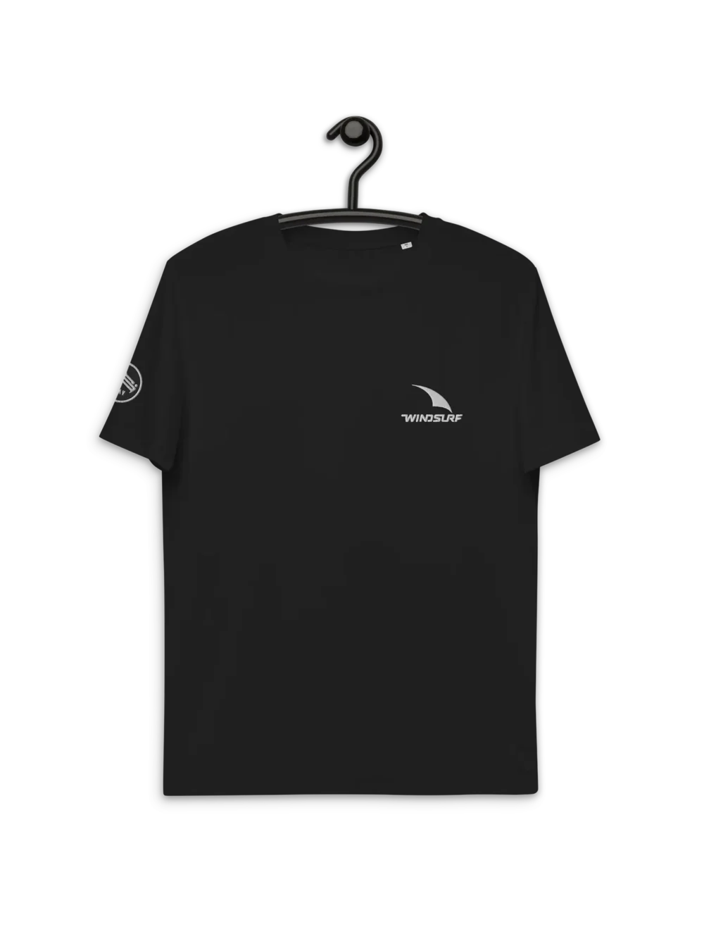 Windsurf Logo Embroidered Black Premium Organic Cotton Eco-friendly T-Shirt by KOAV