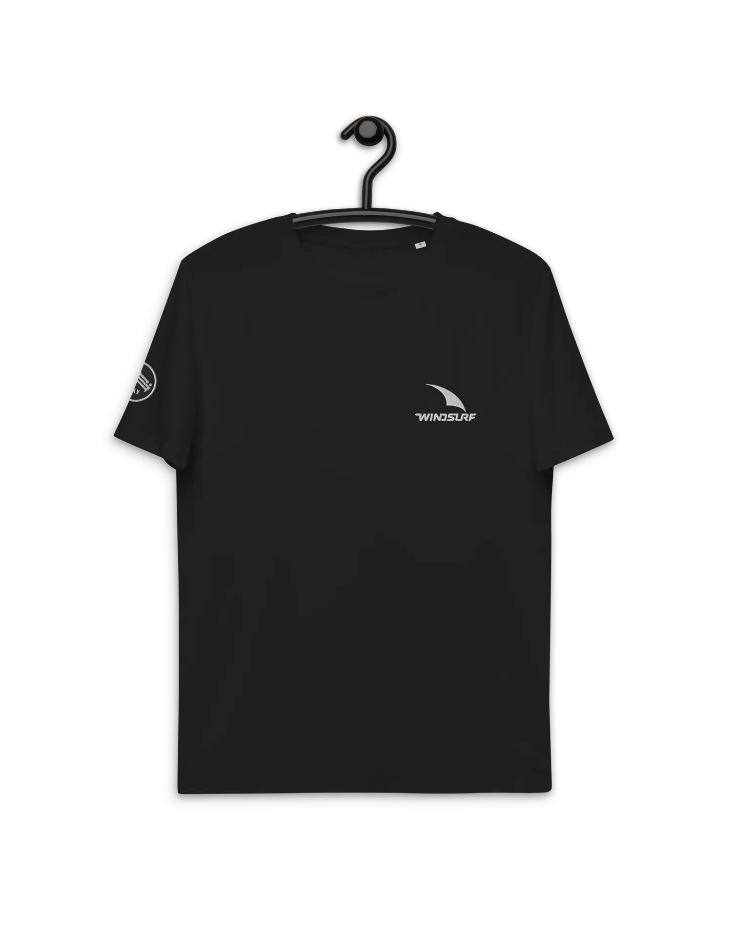 Windsurf Logo Embroidered Black Premium Organic Cotton Eco-friendly T-Shirt by KOAV