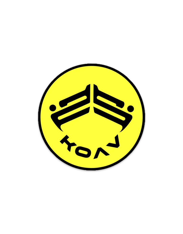 KOAV badge Kiss Cut Stickers in Yellow 5 X 5 Inches