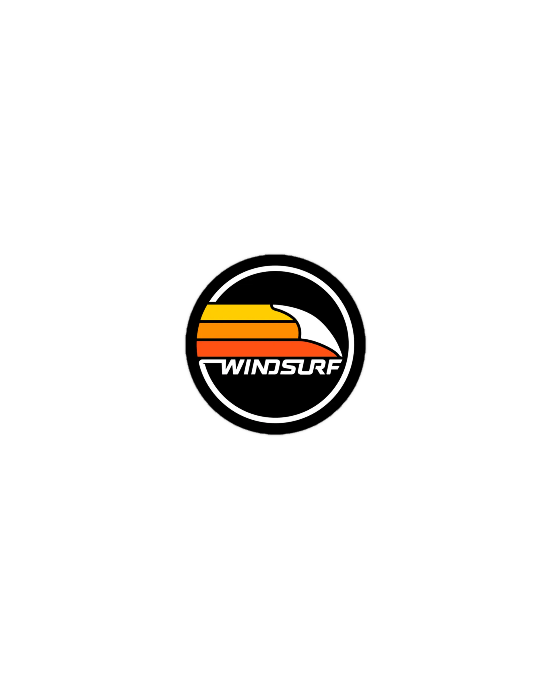 Classic Windsurf Kiss Cut Stickers Black 3 X 3 Inches