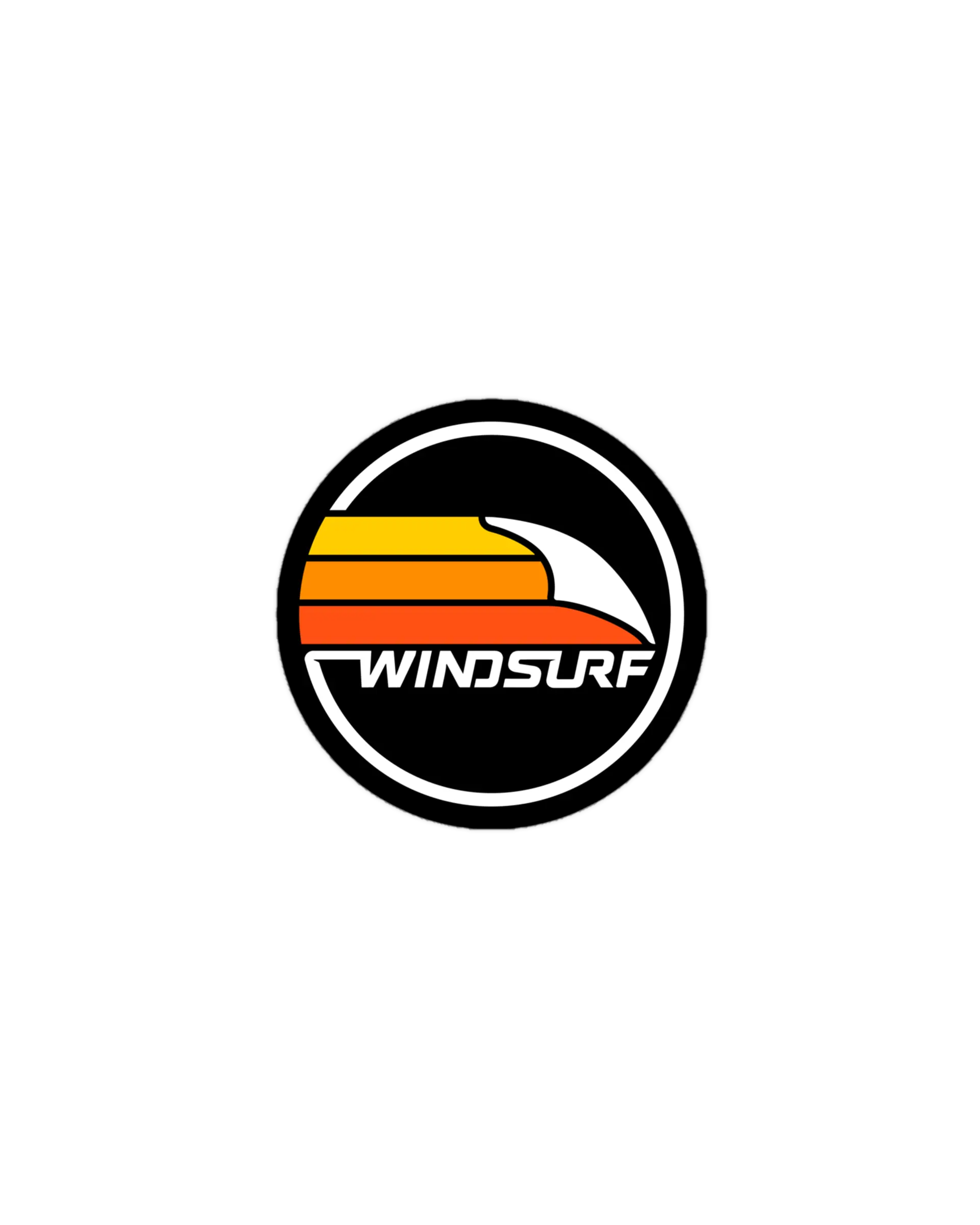 Classic Windsurf Kiss Cut Stickers Black 4 X 4 Inches