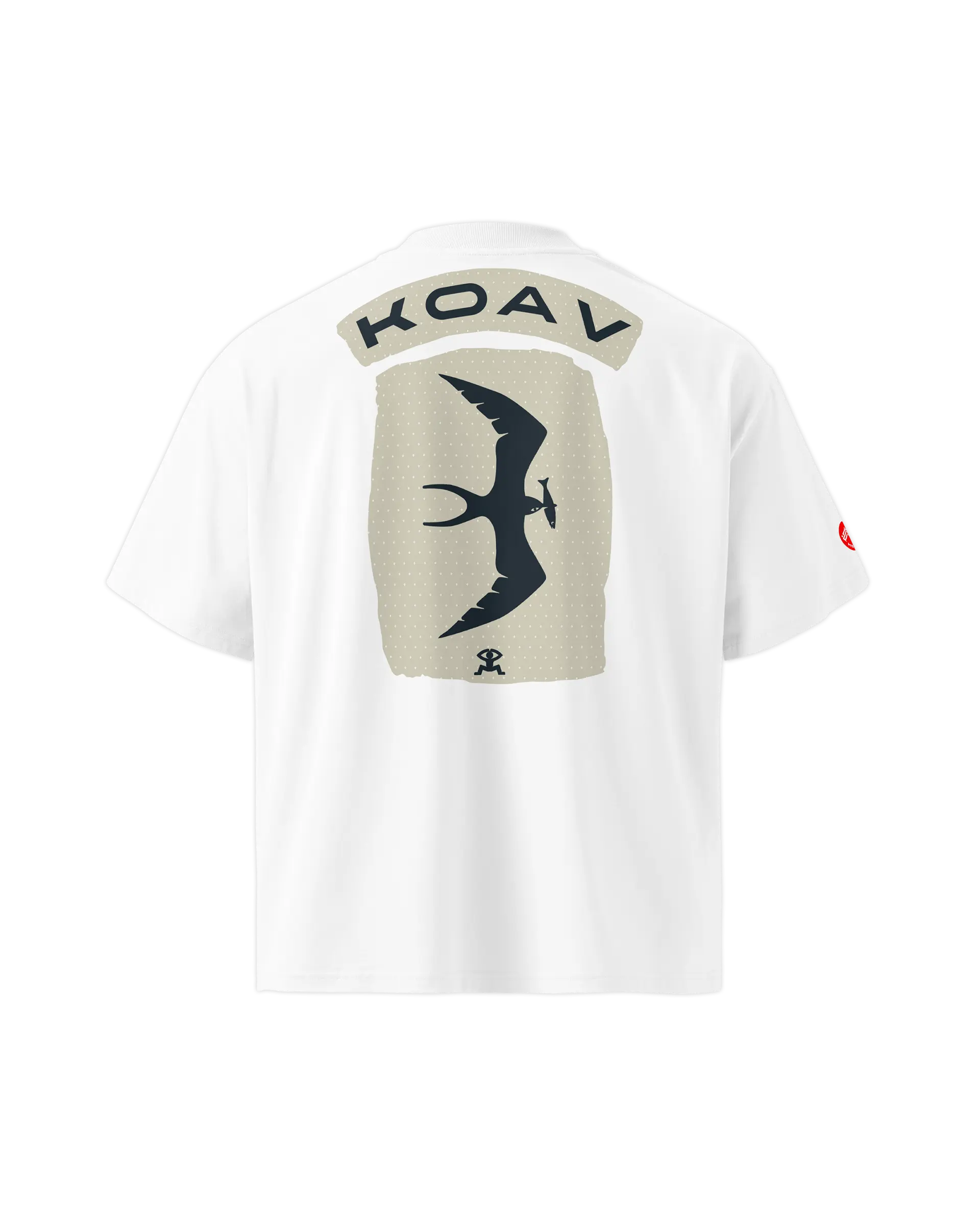 Back view of the Sea Bird t-shirt featuring a bold sea bird graphic anchored with the KOAV arched type.