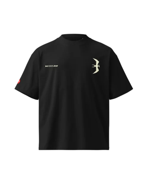 Front view of the Sea Birds t-shirt featuring Sea Bird Icon and KOAV windsurfer branding on the left and right chest.