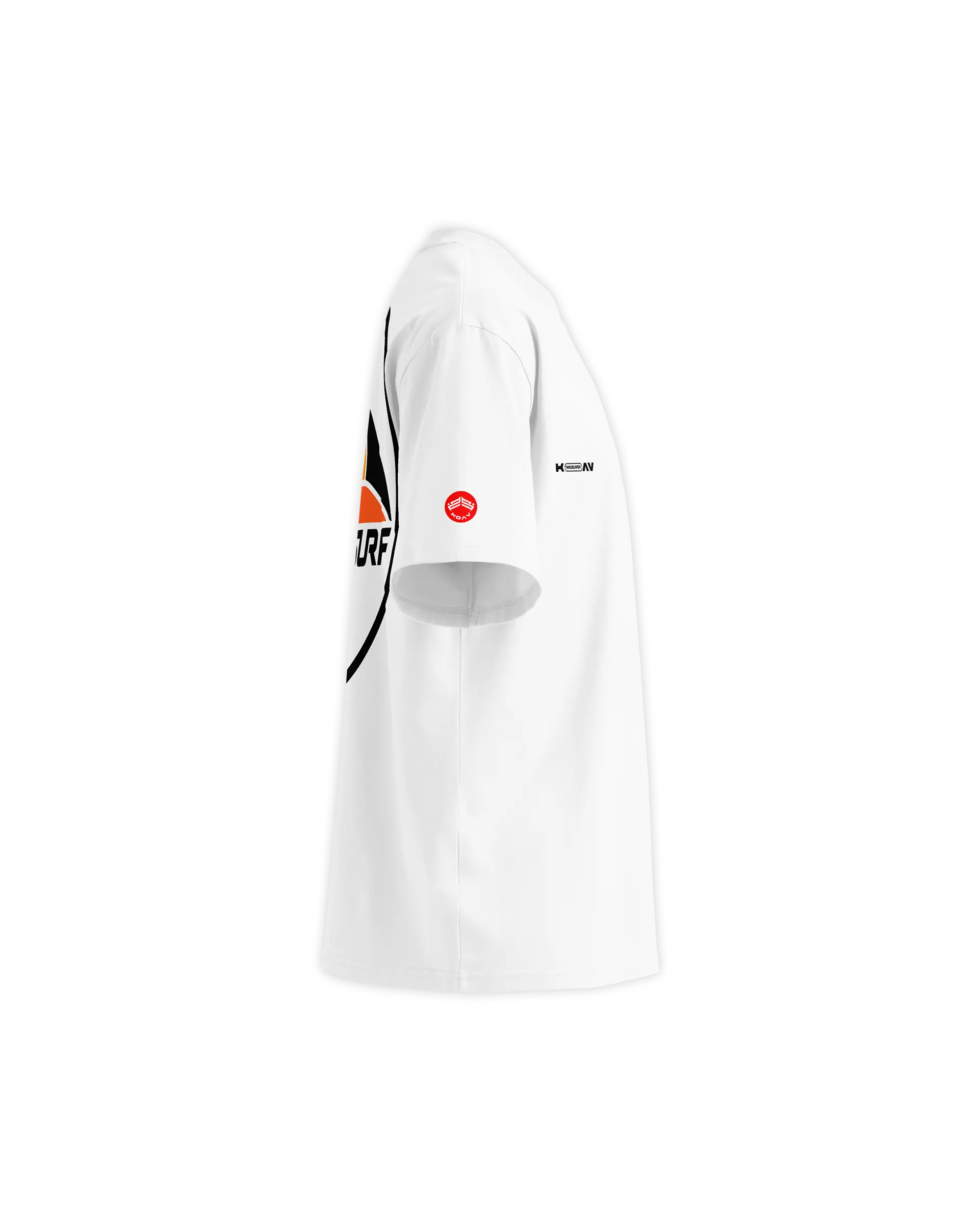 Right side view of the Windsurf Logo t-shirt showing the KOAV branding badge on the right sleeve.