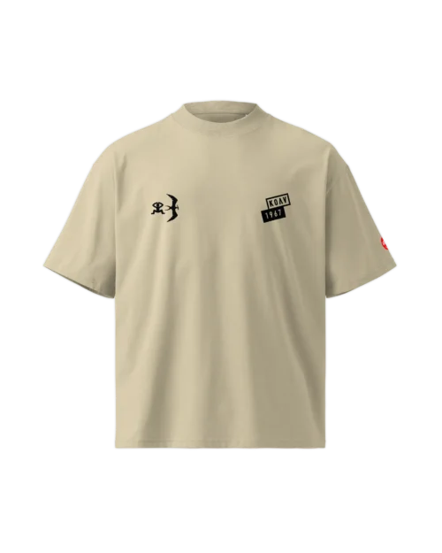 Front view of the Windsurfer Club t-shirt featuring a KOAV 1967 left chest stamp and the windsurfer club icons on right chest.